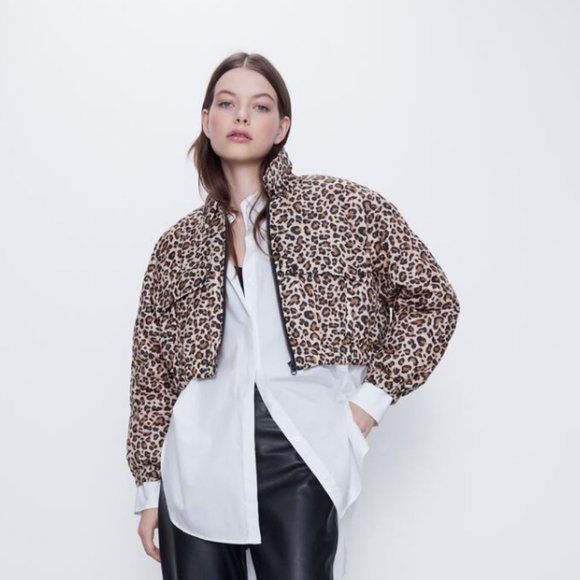 zara animal print puffer jacket